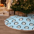 thumbnail image 4 of Salouo Husky Head Christmas Tree Skirt 48" Farmhouse Christmas Decorations Snowman Xmas Tree Skirt Tree Mat for Holiday Party Decor, 4 of 8
