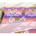 thumbnail image 3 of Girls Comforter Set Queen,3 Piece Glitter Bedding with Star Unicorn Printed , Ombre Purple Orange Bedding Set Soft Breathable All Season for Teens and Kids, 3 of 3
