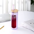 thumbnail image 1 of 700ml Botella de agua de vidrio de con pajita de bambú y tapa, vaso de agua de boca ancha, funda protectora de silicona Shuxiu Wang 9024719206929, 1 of 5