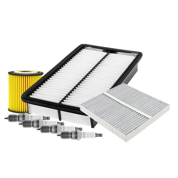 Kit De Bujías Platino, Filtro De Aire, Filtro De Aceite Y Filtro De Cabina 7 PIEZAS Afinación Sin Aceite Compatible con 6 2003 A 2005 Mazda L4 2.3L