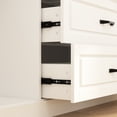 thumbnail image 6 of KULAGAGA Large Bookcase Display Cabinet with Glass Door, 6-Door Kitchen Pantry Storage Cabinet with 3 Drawers and Open Shelf for Living Room, White, 6 of 8