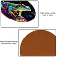 thumbnail image 5 of Frog Set of 6 Round Microfiber Leather Coasters, 11x11 cm/4.3x4.3 in, Drink Coasters for Cups, Heat Absorbent Coasters for Drinks, Coaster Set for Home and Kitchen - Black, 5 of 6