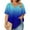 Blue, variant on Blczomt Summer Womens Tops Plus Size V Neck Oversized Tees Gradient Short Sleeve Black Blouses for Curvy Women