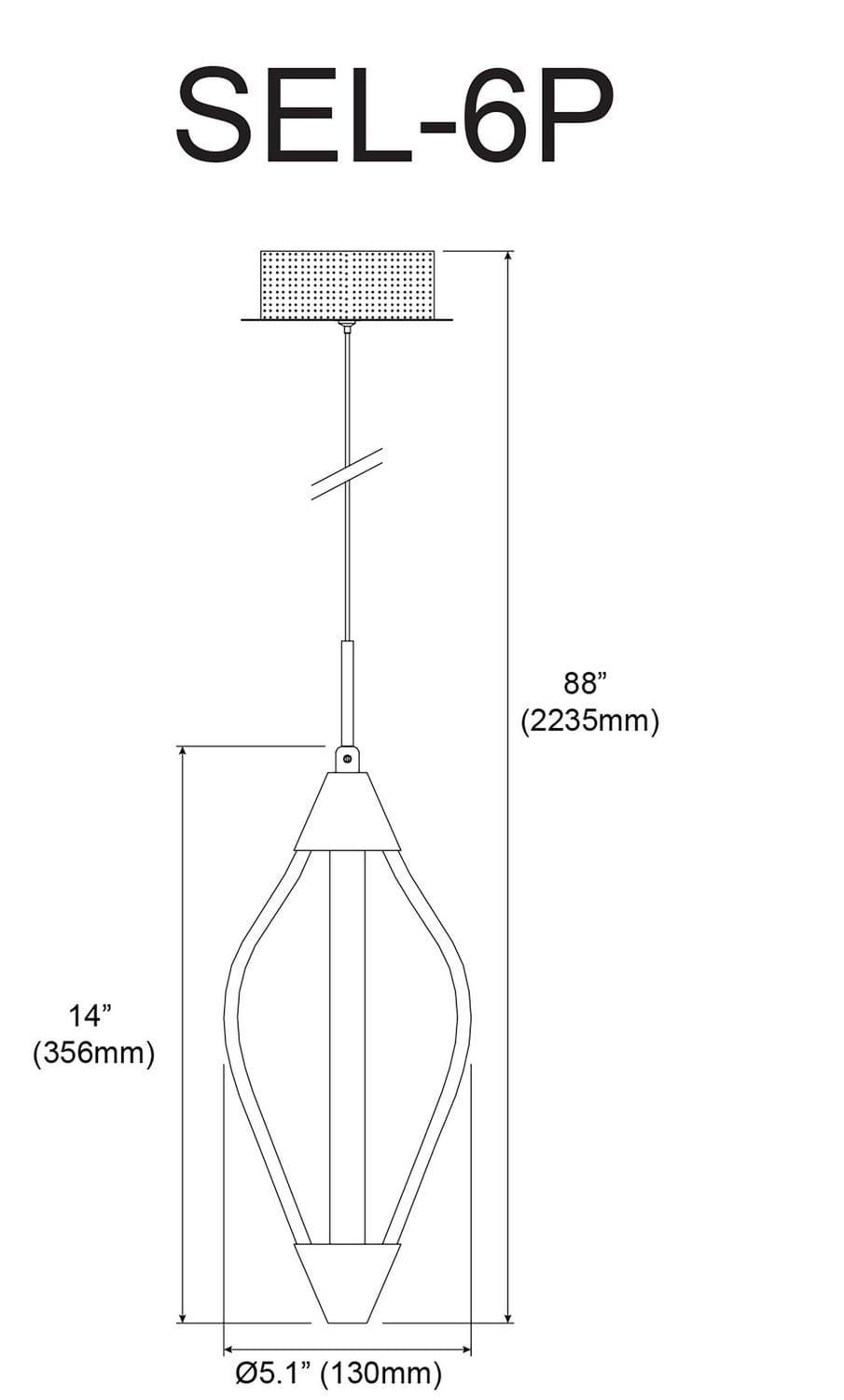 Selene SEL-6P-PC Pendant
