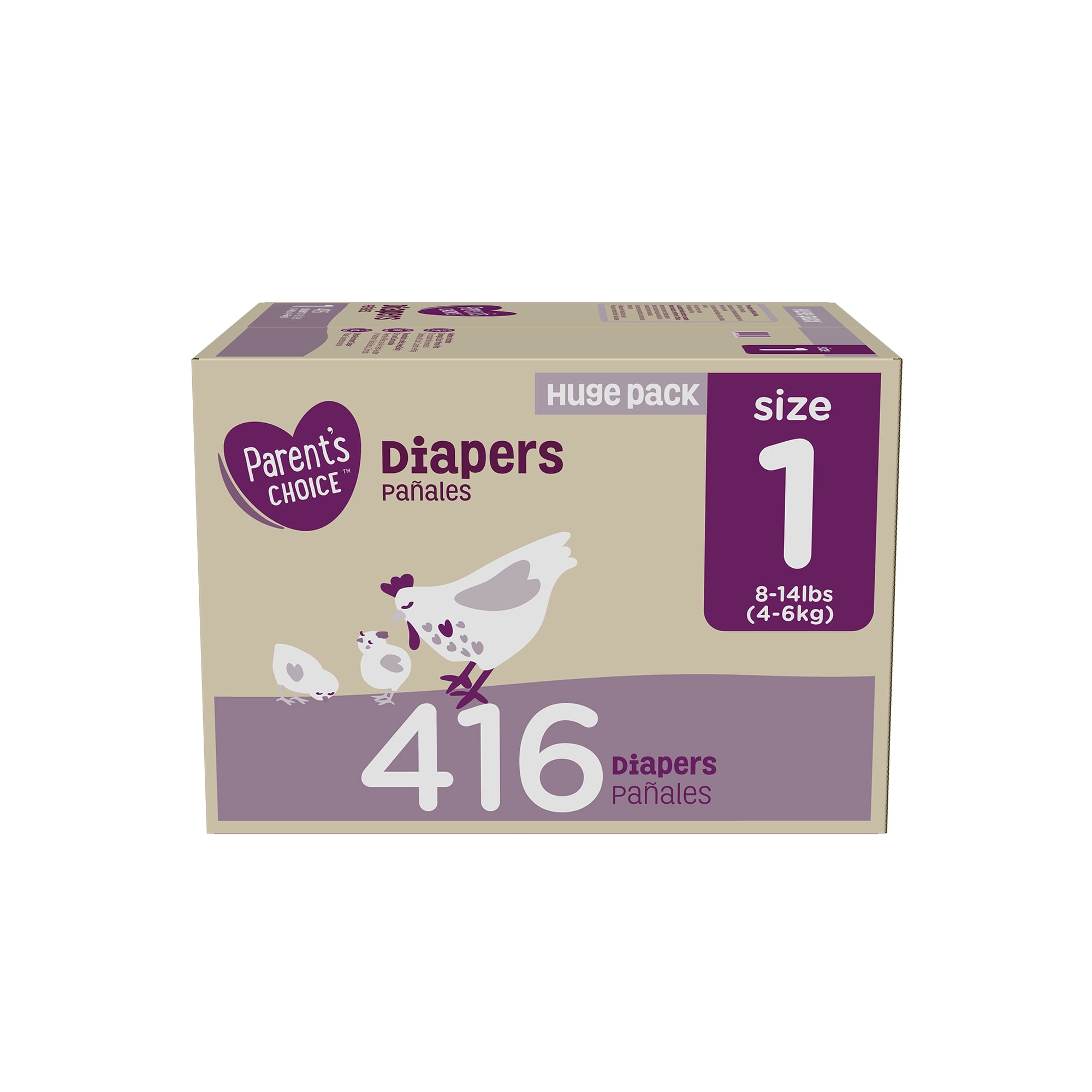 Parent's Choice Diapers, Size 1, 416 Diapers (Mega Box) Walmart