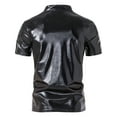 thumbnail image 4 of Mens Tops Solid Slim-Fit Short Sleeve Stand Collar T-Shirt Blouse, 4 of 5