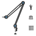 thumbnail image 1 of Microphone Universel sur Pied Bras Long Support de Charge avec Vis de Conversion 5/8 Rotation 360°, 1 of 7