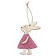 thumbnail image 5 of Feliz Pascua colgante placa adorno conejo madera artesanías con cuerda Rosado Yuyangstore Artesanías colgantes de conejito de madera, 5 of 8
