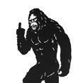 thumbnail image 4 of 24.75-Inch High Black Metal Cutout Rude Bigfoot Flipping The Bird Wall Sculpture - Easy To Hang - Unique Indoor or Outdoor Home Decor with a Cheeky Twist, 4 of 5