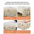 thumbnail image 5 of Vintage Flowers Bed Skirt King Size 18" Drop Watercolor Floral Leaves Linen Ruffled Wrap Around Bed Skirts Adjustable Elastic Bedskirt Dust Ruffle for King Size Bed, 5 of 7