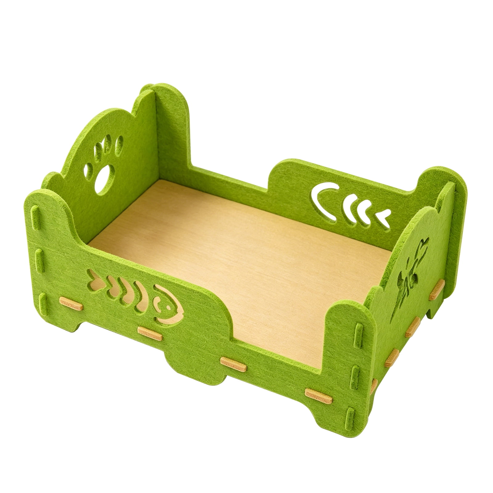 Felt Cat Bed, Portable Kitten Lounge House, Indoor Outdoor Pet Resting Bed, Furniture Protection Pet Supplies for Cats, Green 52x36x25cm