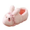 thumbnail image 3 of newwalpole Toddler Slippers Girls Boys Kids Bunny House Slipper Winter Cute Rabbit Slippers Warm Soft Plush Fuzzy Slippers Indoor Non-Slip Animal Cartoon Slippers Pink for Size 13, 3 of 6