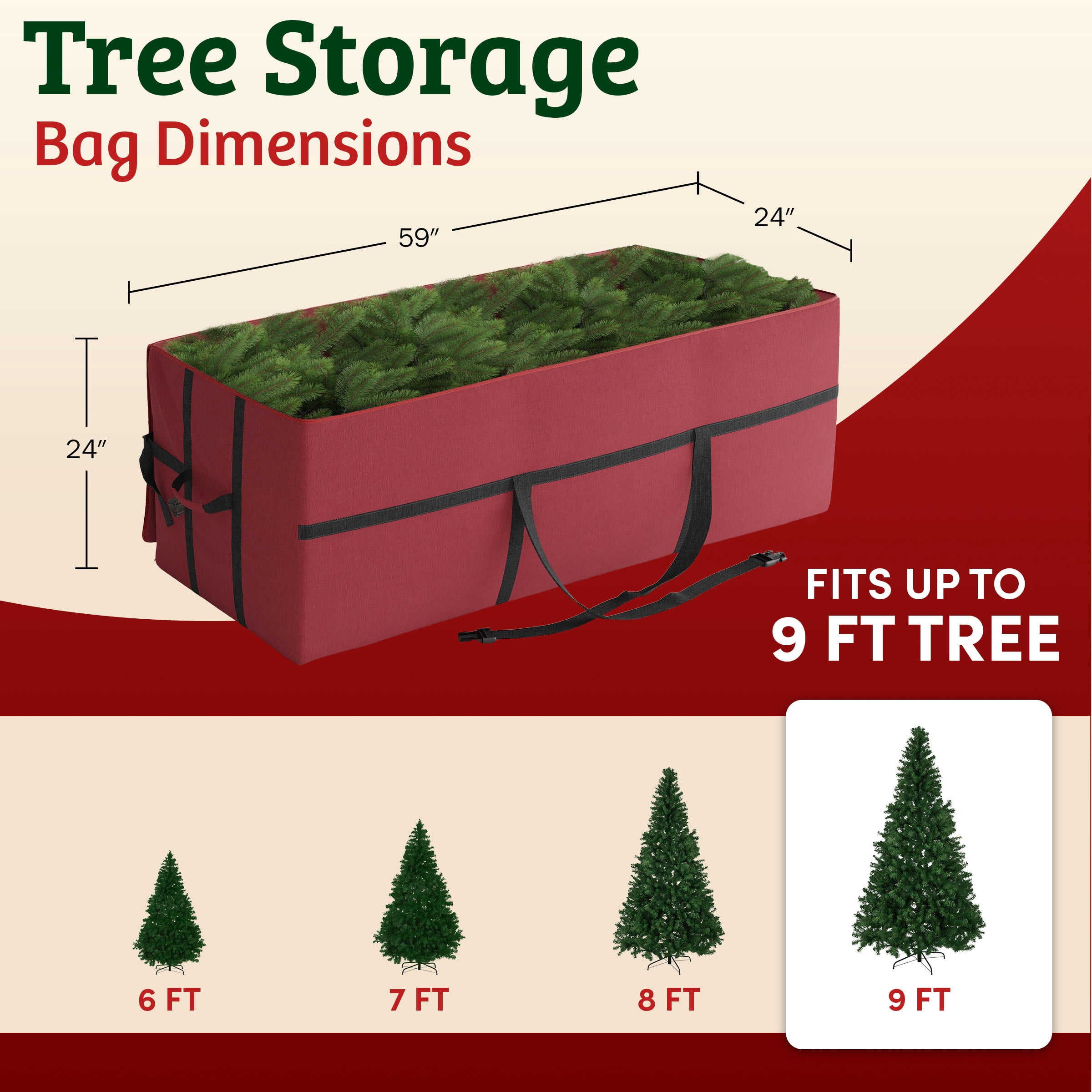 Elf Stor Heavy Duty Canvas Christmas Tree Storage Bag Large For 9 Foot Tree