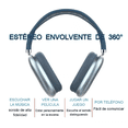 thumbnail image 5 of Audifonos Diadema Bluetooth Inalámbricos Cancelación Ruido Azul Labg, 5 of 5