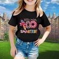 thumbnail image 2 of Rhuody Hauts Fille T-Shirt à Manches Courtes T-Shirt à Imprimés de Lettres Tee Rentrée des Classes Coupe Ample Col Ras du Cou Haut Tenue Rétro Noir 1-2 Ans, 2 of 4