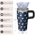thumbnail image 3 of 20oz elephant Stainless Steel Tumbler with Handle and Straw Insulated Travel Water Bottle Coffee Mug with Lid and Straw Fits Most Car Cup Holders Gift for Women Men, 3 of 6
