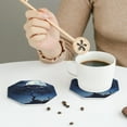 thumbnail image 3 of Leather Coasters with Heat-resistant for Drinks, Starry Sky Moon Tree A -标题2 Octagon, 3 of 5