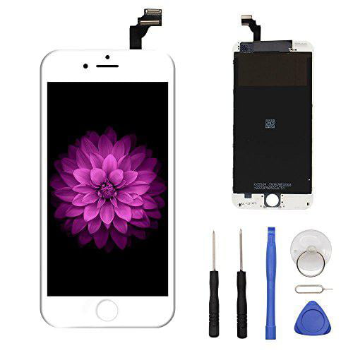 Black for iPhone 6 4.7 inch LCD Screen Replacement Full digitizer Assembly Frame Set Front Glass Display Required Tool kit