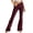 Wine, variant on Women's Mid Waist Flared Jeans, High Rise Retro Vintage Distressed Bootcut Denim Pants, Stretch Elastic Waist Skinny Fit Casual Streetwear Jeans for Daily Wear Black L