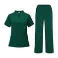 thumbnail image 2 of Minjewel Women's Quick-Dry Polo Collar Short Sleeve Scrubs for Women Set, Professional & Moisture-Wicking Scrub Set for Nurses & Caregivers,Green XL, 2 of 6
