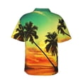 thumbnail image 4 of Palm Trees Beautiful Beach At Sunset Men's 3d Print Casual Button Down Shirts, Novelty Hawaiian Short Sleeves Xl, 4 of 8