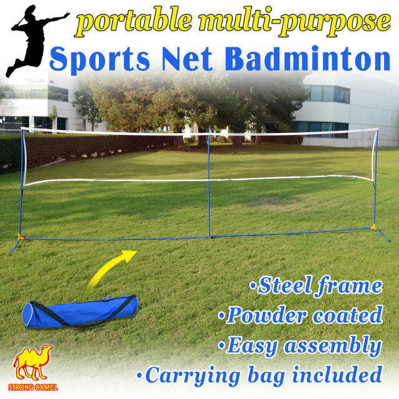 SUNRISEUMBRELLA Portable Badminton Net Volleyball Tennis Net w Stand for Family Sport (16.7' x 2.5')