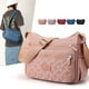thumbnail image 1 of 2024 Bolso bandolera clásico para mujer Bolso de mano multifuncional de nailon ligero de gran capacidad 3 cremalleras delanteras 1 bolsillo trasero 2 bolsillos laterales Correa desmontable para, 1 of 2