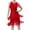 Red, variant on Women Sequin Tassel Dress Latin Dance Dress Stage Performance Dress