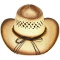 thumbnail image 3 of KIDS GIRLS Tea Stain Straw COWBOY HAT w/ Turquoise Blue Beads WESTERN Cowgirl Childrens, 3 of 5