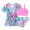 A01-Pink, variant on TOWED22 Girl's 3 Piece Bikini Swimsuits Printed Bathing Suit Adjustable Shoulder Straps with Cover Up Pink,6-7 Y