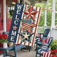 thumbnail image 3 of Memorial Day 4th of July House Flag 28 x 40 Inch Double Sided Burlap USA Patriotic Stars Independence Day Large Yard Flag Summer Holiday Farmhouse Seasonal Outdoor Outside Decoration, 3 of 6