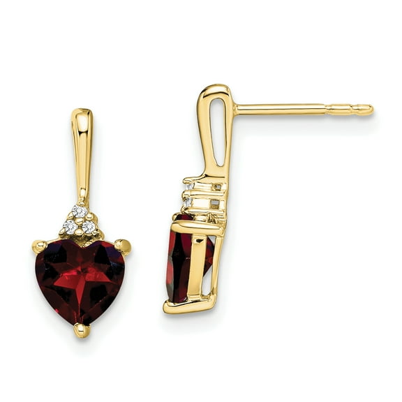 Primal Gold 10 Karat Yellow Gold Garnet and Diamond Earrings