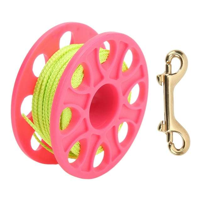 Diving Reels, 30 Meters Cable Length 8 Round Holes Fluorescent Green Line Dive Reel For Cave Diving Pink