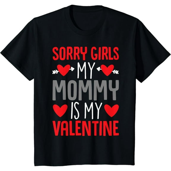 Kids Valentines day toddler boys shirt Mommy is my Valentine kids