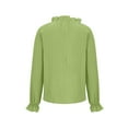 thumbnail image 5 of Annhoo Womens Tops Puff Long Sleeve Fall Casual Pleated High Neck Blouses Elegant Solid Going out T Shirts, 5 of 6