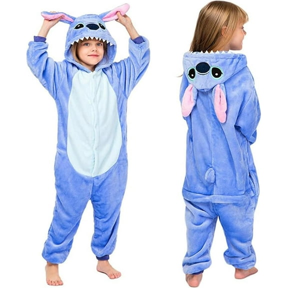 Pajamas Halloween Kids One Piece Cosplay Cartoon Teens Party Stitch Jumpsuits