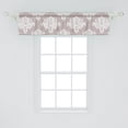 thumbnail image 2 of Damask Window Valance, Nostalgic Leaf Bloom Ornament Vintage Concept Repetition with Soft Colors, Curtain Valance for Kitchen Bedroom with Rod Pocket, 54" X 18", Warm Taupe Coconut, by Ambesonne, 2 of 2