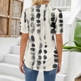 thumbnail image 6 of Womens Shirts Summer V Neck Tops Puff Short Sleeve T Shirt Pleated Floral Printed Tunic Blouse Shirts Womens Tops, 6 of 7