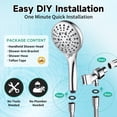 thumbnail image 6 of BRIGHT SHOWERS High Pressure Shower Head with Handheld, 9 Spray Settings Showerhead Built in Power Wash to Clean Tub and Pets, Extra Long 69" Hose, Adjustable Bracket, Chrome, 6 of 8
