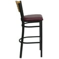 thumbnail image 5 of Flash Furniture HERCULES Series Black Slat Back Metal Restaurant Barstool - Natural Wood Back, Burgundy Vinyl Seat, 5 of 7