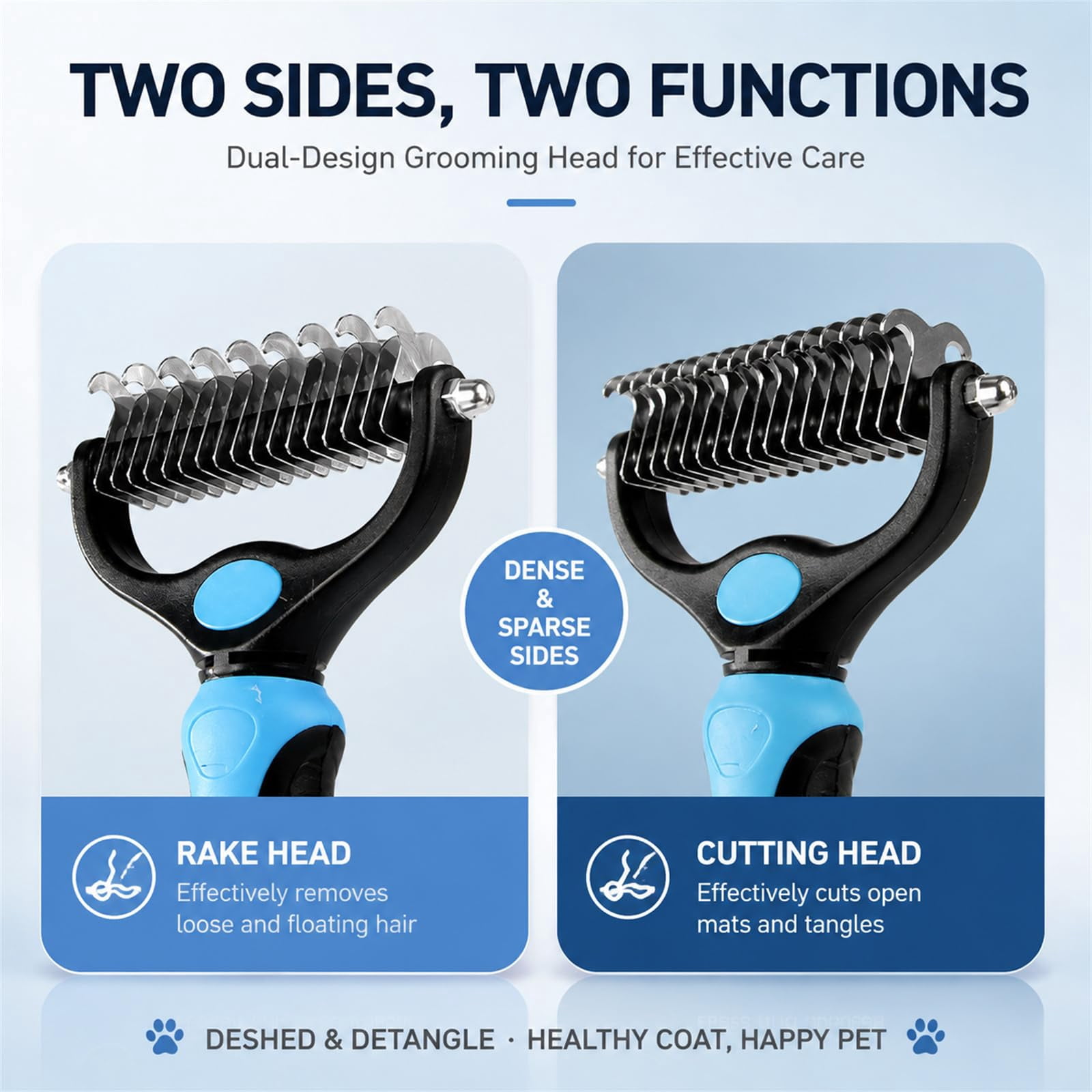 Vivanchor Pet Pro, Dual-Sided Pet Grooming Tool, Cat Brush Rake and Long Haired Dog Brushes, Pets Knotter Dogs and Cats for Grooming Hair