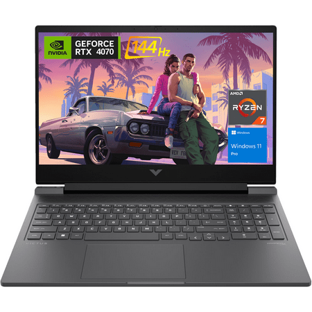 HP Victus Gaming Laptop, 16.1" FHD 144Hz, AMD Ryzen 7 8845HS, NVIDIA GeForce RTX 4070, 32GB RAM, 1TB SSD, RGB Backlit KB, Wi-Fi 6, HDMI, Win 11 Pro