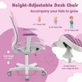 thumbnail image 5 of Costway Kids Desk Chair Swivel Mesh Children Computer Chair with Adjustable Height Purple, 5 of 10