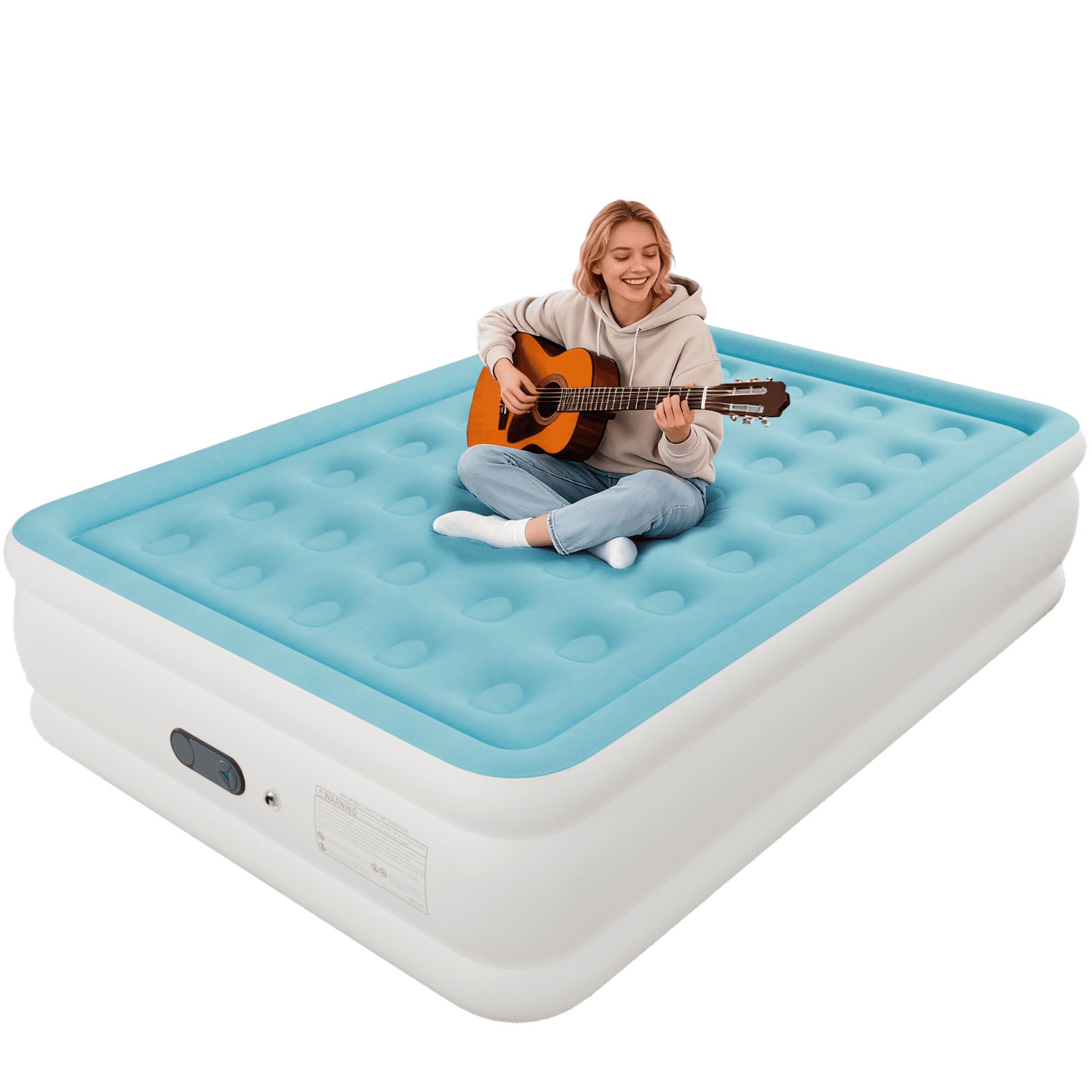 Thomasville Sensation Air Bed With Express Pump - Coil-in-Coil Comfort, 15" Full Size, Velveteen Top, Supports 700 Lbs