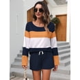 thumbnail image 6 of Purcoar Womens Outfits Set Casual 2 Piece Long Sleeve Tops & Shorts with Pocket Loungewear, 6 of 8