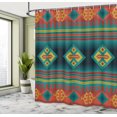 thumbnail image 4 of Ambesonne Mexican Shower Curtain, Geometric Folkloric Mosaic, 69"Wx75"L, Teal Dark Yellow Rust, 4 of 4