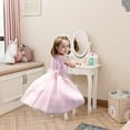 thumbnail image 5 of JOYMOR Kids' Vanity Table and Stool Makeup Dressing Set w/ Mirrors & 3 Drawers, White, 5 of 8