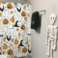 thumbnail image 3 of Halloween Shower Curtain for Bathroom,Fall Ghost Witches Hat Pumpkin Bat Shower Curtains with Hooks,Farmhouse Colorful Polyester Fabric Shower Curtains Machine Washable Waterproof Bath Decor 72" x 72", 3 of 6