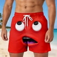 thumbnail image 2 of ibiyuan Mens Beach Shorts 3d Cartoon Smile Face Stretch Men's Board Shorts Drawstring Waist Mens Bathing Suits Novelty Beachwear, 2 of 5