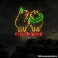 thumbnail image 4 of Glowneon Capy Christmas Neon Sign, Capy Christmas LED Sign, Couple Capybara Led Light Wall Décor, 4 of 5